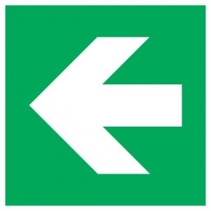 Посока на движението - наляво (допълнителен информационен знак)